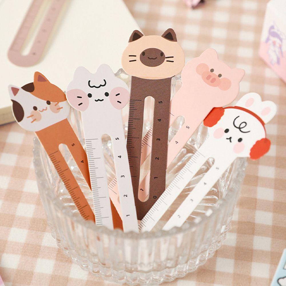 Mmluck Thước Đánh Dấu Trang Sách Hình Động Vật Mèo Hoạt Hình Dễ Thương