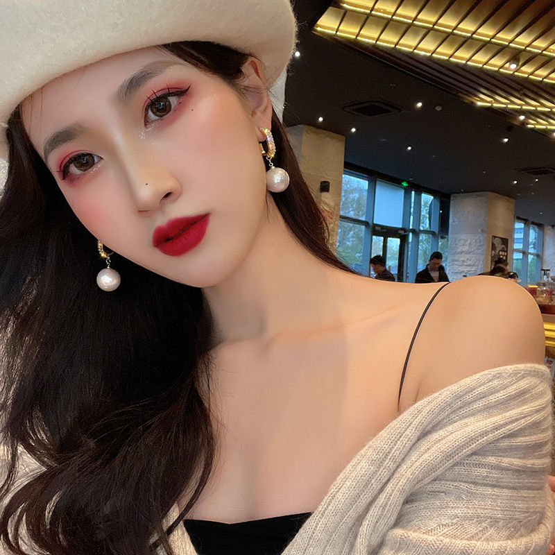 [luxury Pearl Earrings] hd-by-2021 new fashion temperament luxury S925 silver needle crystal pearl earrings