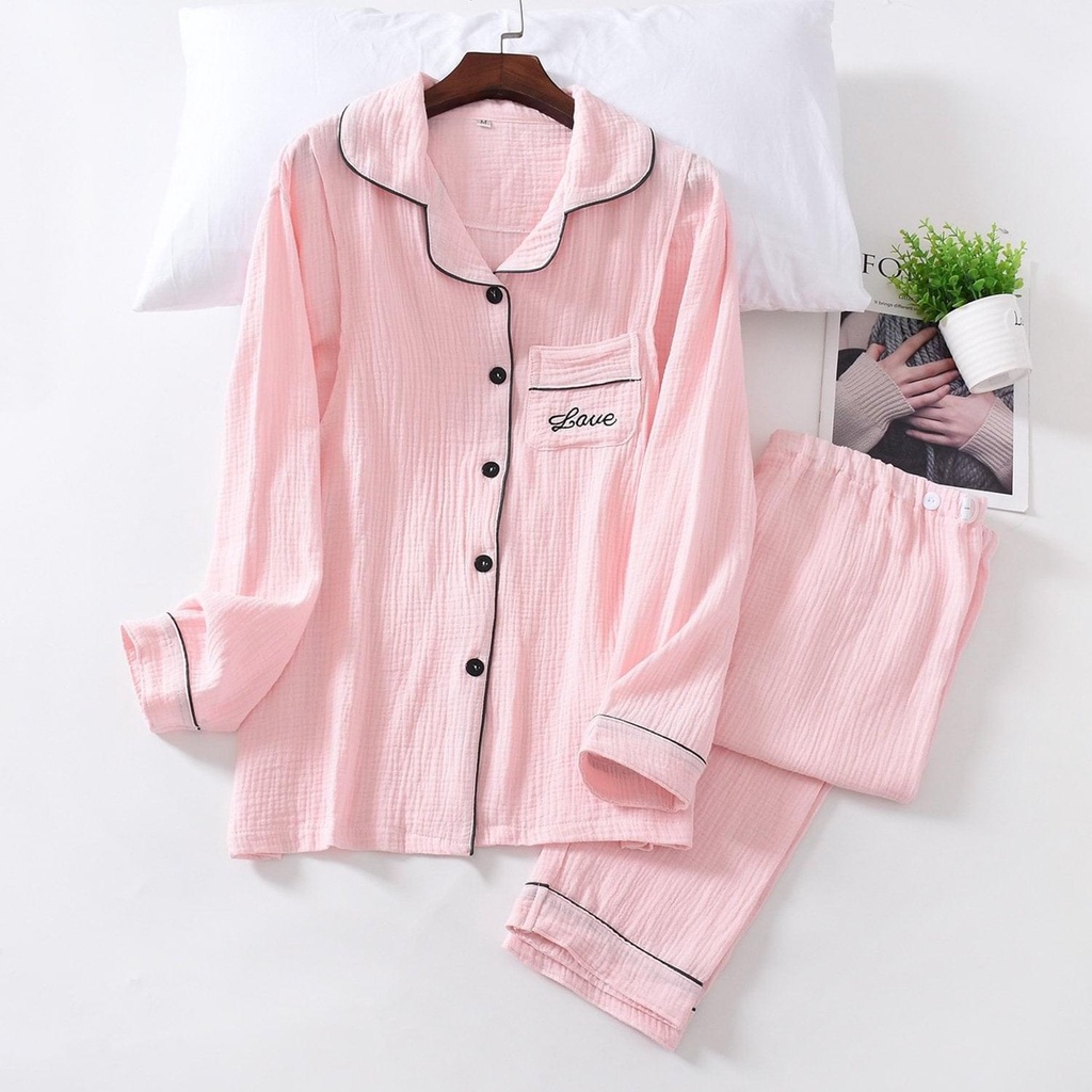 Set Bộ đồ ngủ nữ thu đông ở nhà, đi chơi Bộ đồ ngủ nữ Đồ bộ mặc ở nhà Đồ Bộ mặc đi chơi Bộ đồ kiểu dáng pijama | BigBuy360 - bigbuy360.vn