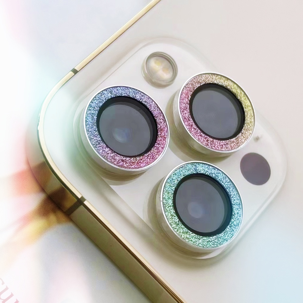 Miếng dán bảo vệ camera kim tuyến Sapphire cho iPhone 11 11pro 11promax 12 12pro 12promax 13 13pro 13promax hãng RealSky