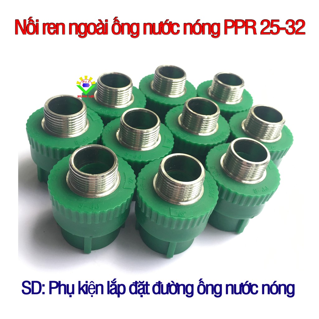 Nối ren ngoài  ống nước nóng PPR phi 25 32 - phụ kiện ống nước nóng, lạnh