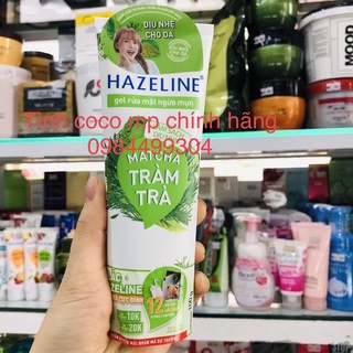 Sữa rửa mặt hazeline ngừa mụn, dưỡng sáng da, dưỡng ẩm chiết xuất matcha-tràm trà 100g