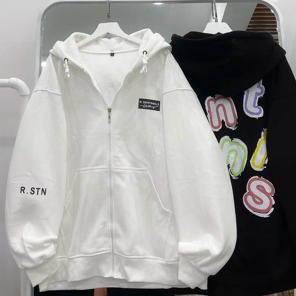 ÁO KHOÁC CHỐNG NẮNG HOODIE ZIPPER ANT LOGO  IN CHỮ SIÊU XINH. CHẤT NỈ NGOẠI MỀM MỊN LÊN HÌNH CỰC XINH HÀNG VNXK