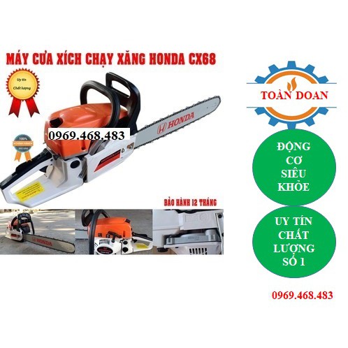 Máy cưa xích ,cưa câychạy xăng Honda CX68-máy cưa gỗ chạy xăng lam dài 55cm công suất 4.5kw bảo hành 12 tháng