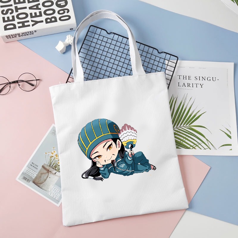 Túi tote vải đen trắng đeo vai IN HÌNH KHỔNG MINH THÍCH ĐI QUẨY anime chibi phong cách cá tính
