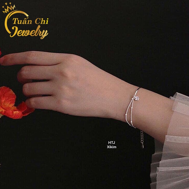 [HÀNG HOT] Lắc Tay Bạc Nữ, Thiết Kế Dáng Dây Mảnh, Thanh Lịch, Phong Cách Hàn Quốc
