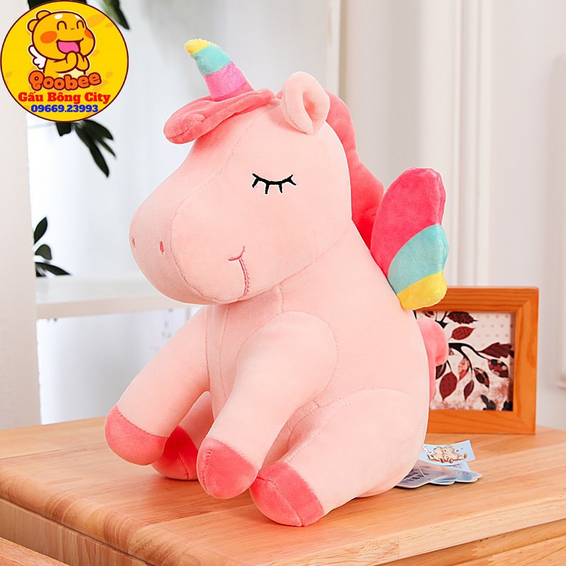 Gấu Bông Ngựa Unicorn Ngồi - Kì Lân Một Sừng -  Kỳ Lân Quà Tặng Mềm Mịn Cao Cấp Cho Bé