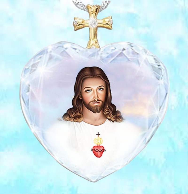 Mặt Vòng cổ Hình Trái Tim Bằng Pha Lê Tự Nhiên Thời Trang