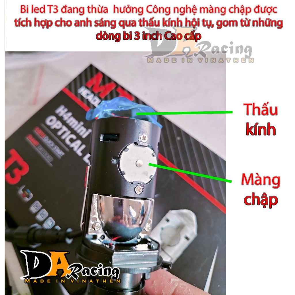 Đèn led bi cầu mini T3 Pro nâng cấp chân H4 12V-24V cho ôtô, xe máy,bản nâng cấp Fix lỗi màn chập,hơn T2