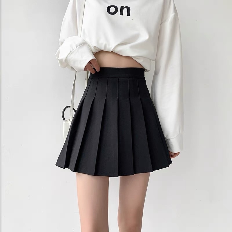 Chân váy TENNIS xếp ly có lót quần cạp cao mix đồ cá tính