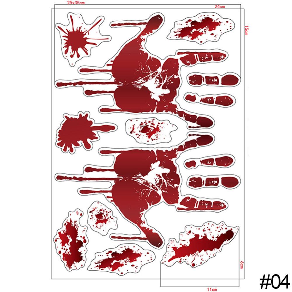 Sticker Dán Tường Họa Tiết Bàn Tay Máu Trang Trí Halloween H9O2