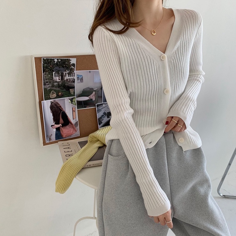 Áo cardigan len khoác dệt kim tay dài ulzzang kiểu Hàn Quốc dày dặn K5G3