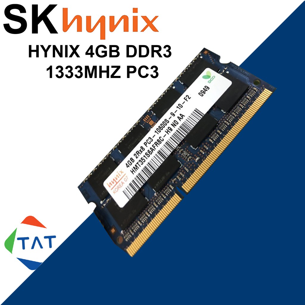 Ram Laptop 4GB DDR3 1333MHz PC3-10600 1.5V Hynix Kingston
