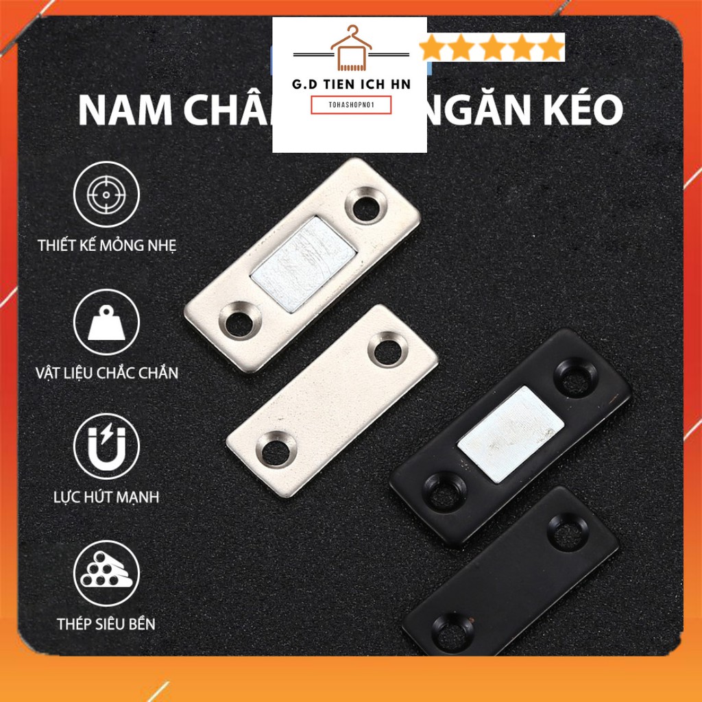 Nam châm gắn cửa lực hút cực mạnh MIFAN - Thép Siêu Bền, Keo 3M - Dán chốt tủ quần áo, ngăn kéo, cửa ra vào tránh va đập