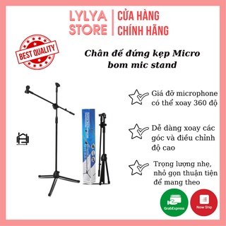 Chân đế đứng kẹp Micro bom mic stand-chân đế micro sân khấu