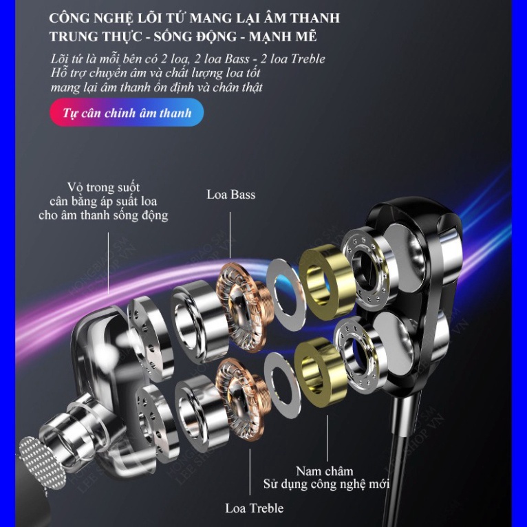 Tai Nghe Gaming, Tai Nghe Nhét Trong 4 Loa Siêu Bass  Hàng Chính Hãng BH 12 tháng
