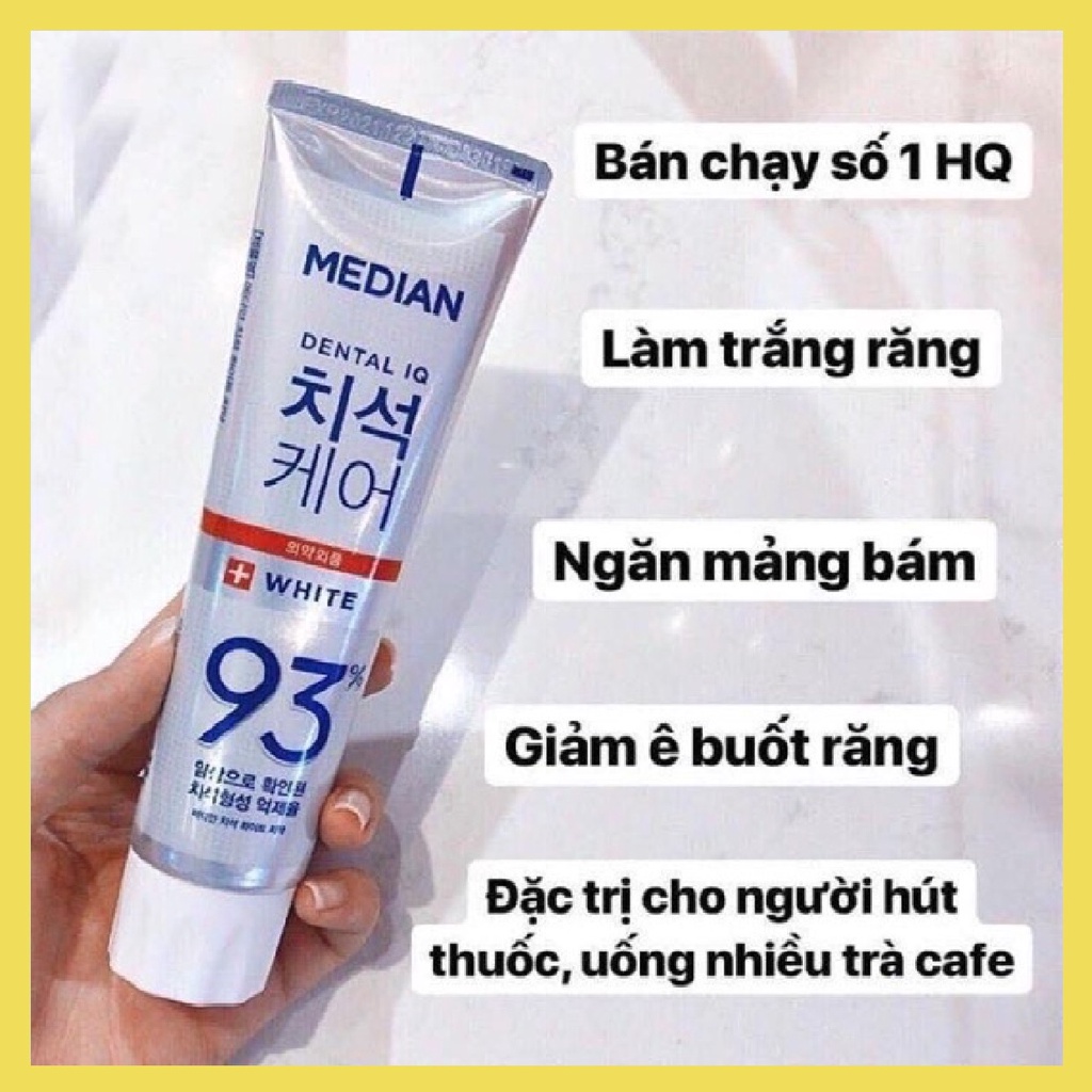 Kem Đánh Răng Hàn Quốc Trắng Răng MEDIAN DENTAL IQ 93% 120g Tẩy Vôi Răng Chuyên Nghiệp