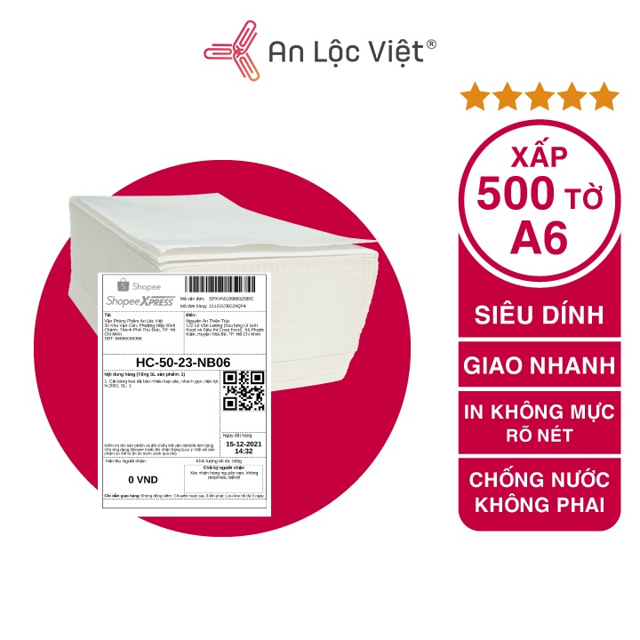 Decal In Nhiệt A6 1 tem 100x150mm x 500 tem