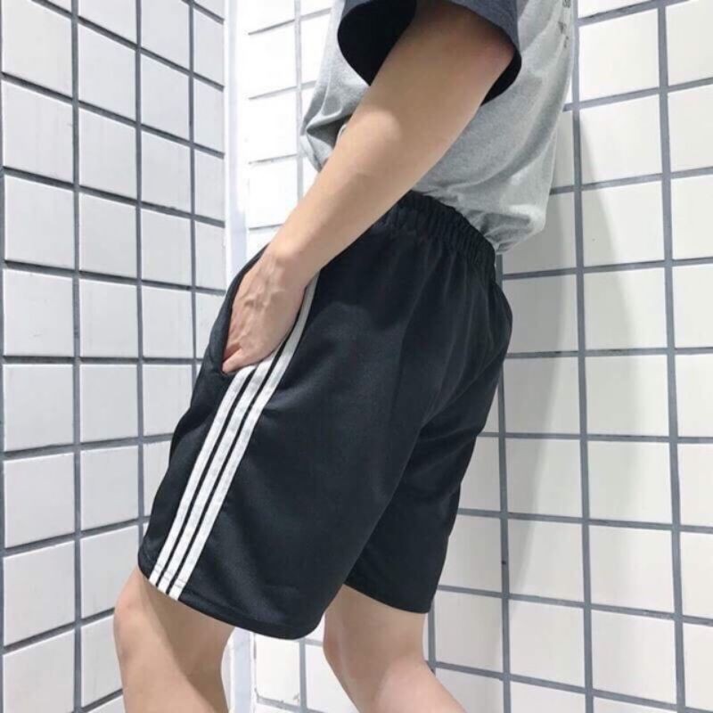 Quần short thun nỉ cotton 3 sọc line nam 40kg - 85kg | BigBuy360 - bigbuy360.vn