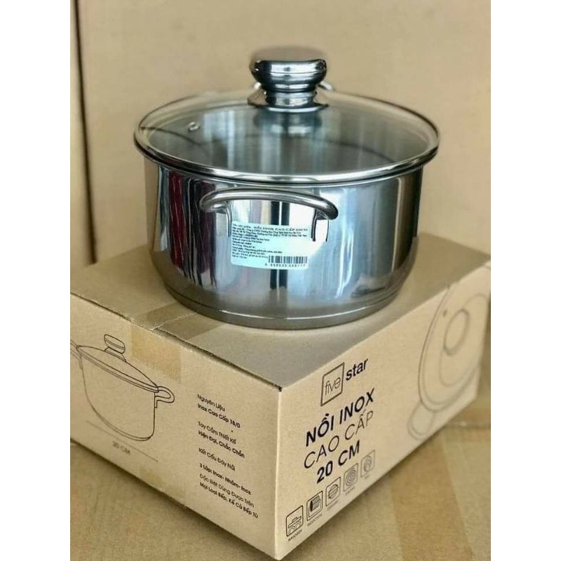 Nồi Five star vung kính 3 đáy