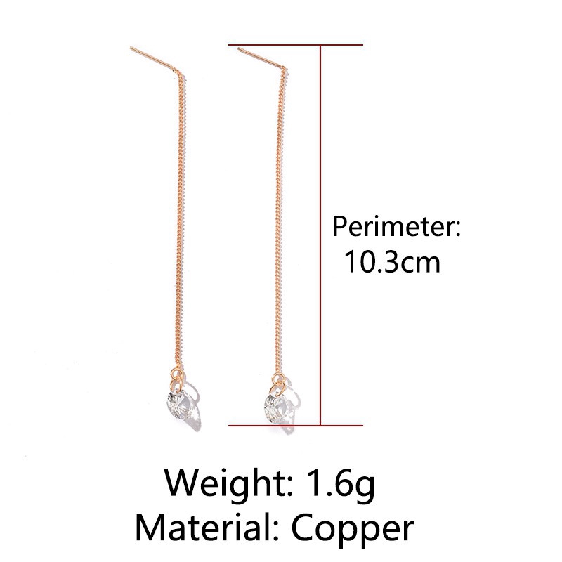 Khuyên tai giọt nước đính pha lê ngọt ngào