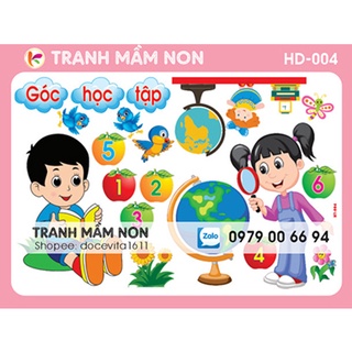 Decal mầm non- GÓC HỌC TẬP HT004 khổ lớn 127x80
