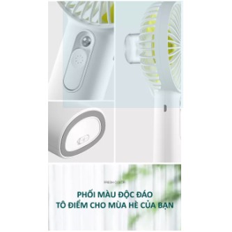 Quạt mini cầm tay phun sương tích điện Jisulife F9 Hot 2020, quạt phun sương 2IN1, lực gió siêu mạnh, tạo đổ ẩm cho da