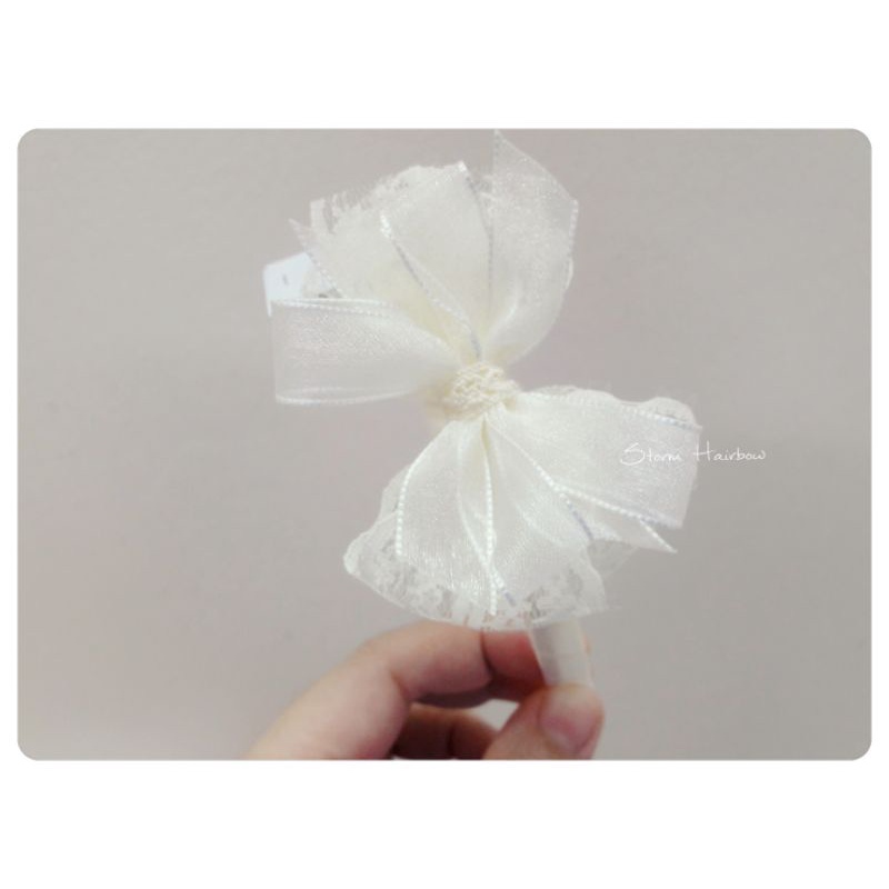 Storm Hairbow - Bờm gọng handmade màu kem kiểu Hàn