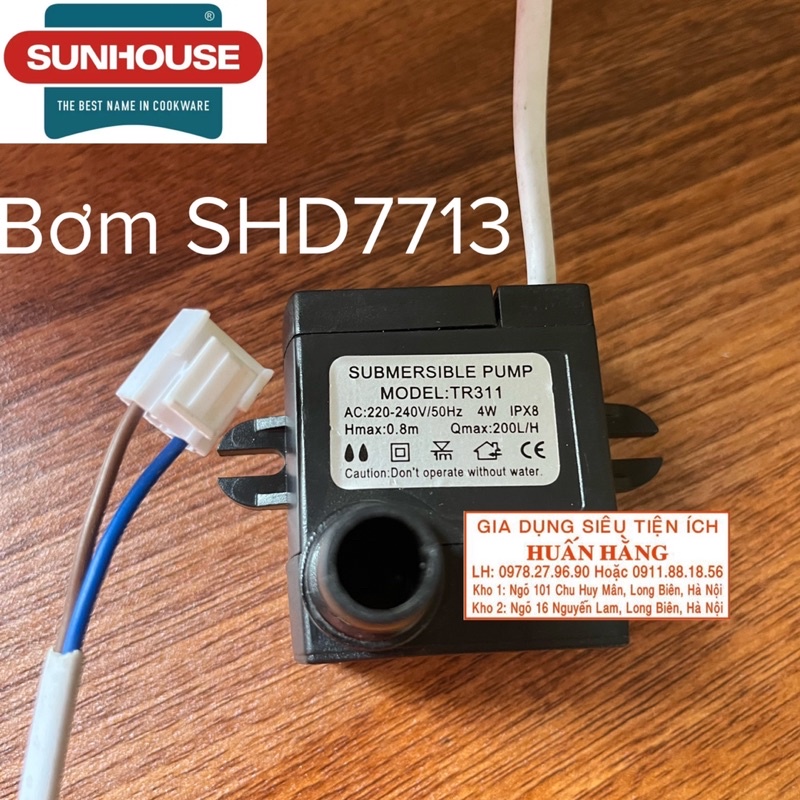 CÁNH QUẠT , MOTTOR ĐẢO GIÓ VÀ BƠM ĐIỀU HOÀ HƠI NƯỚC SUNHOUSE SHD7713
