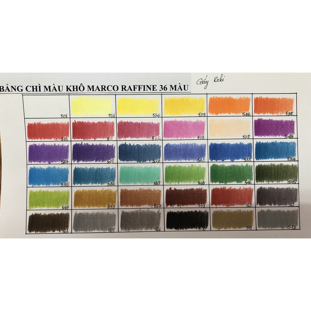 Hộp bút chì màu khô Marco Raffine, 36 màu, hộp giấy/Marco Raffine Dry Crayons 36 colors paper box