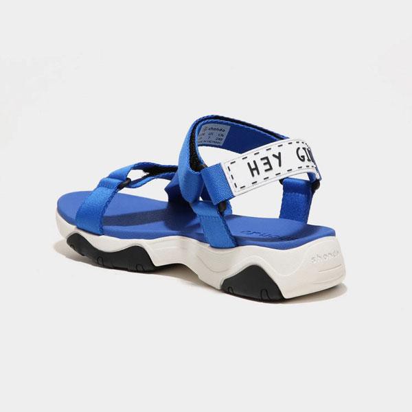 Giày Sandal Shondo Girly đế trắng phối đen quai xanh GIM0030