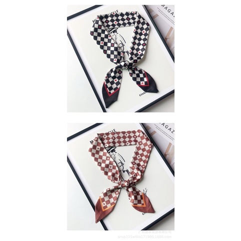 Khăn quấn túi xách kẻ ô size 100x5.5cm