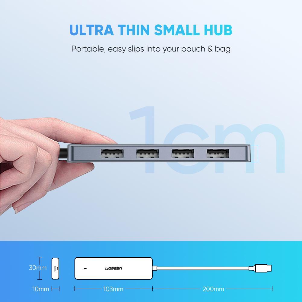 Bộ Chia Hub USB Type C Ra 4 Cổng USB 3.0 Ugreen 70336