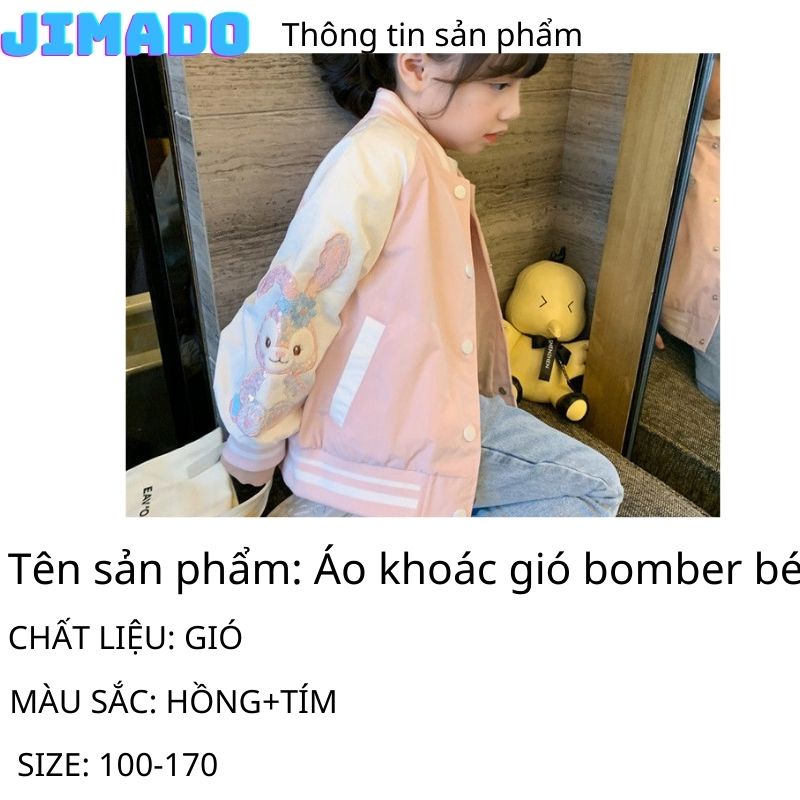 Áo khoác gió bomber bé trai bé gái hàng Quảng Châu siêu xinh JIMADO E1.106.TI.120