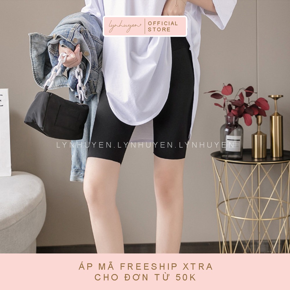 Quần Legging Lửng Đùi Nữ Nâng Mông Cạp Cao Lynhuyen Màu Đen Q007