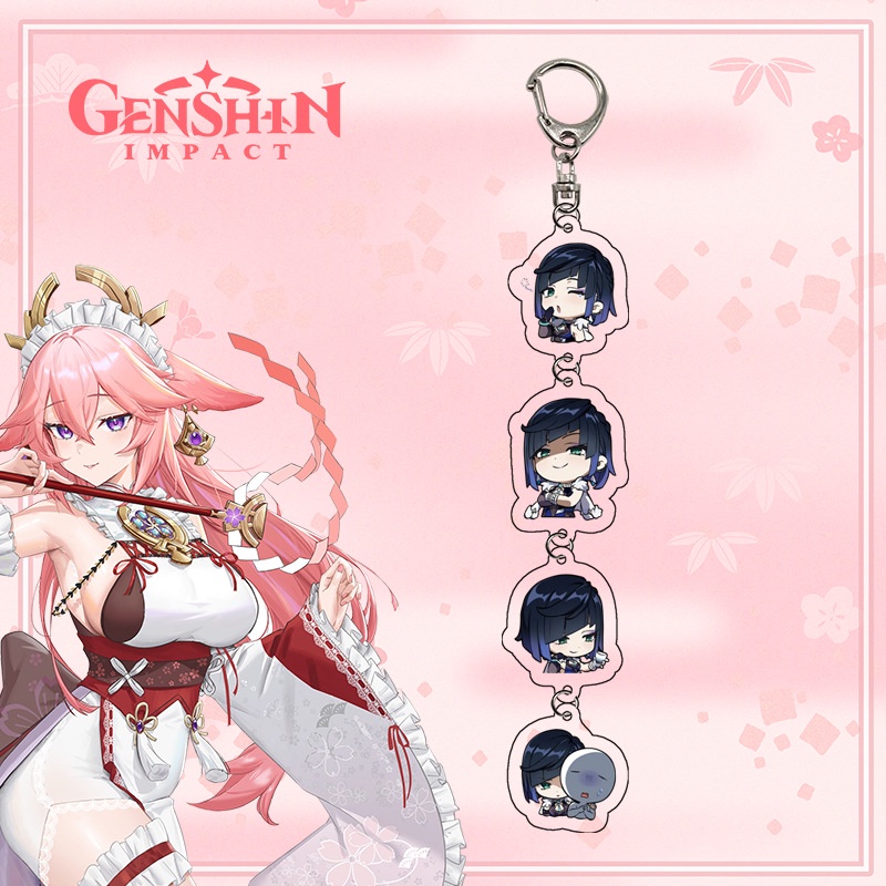 Set 4 Móc Khóa Hình Nhân Vật Anime Hutao Yaemiko Dễ Thương