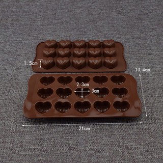 Khuôn silicon đổ socola, rau câu pudding hình trái tim 15 viên