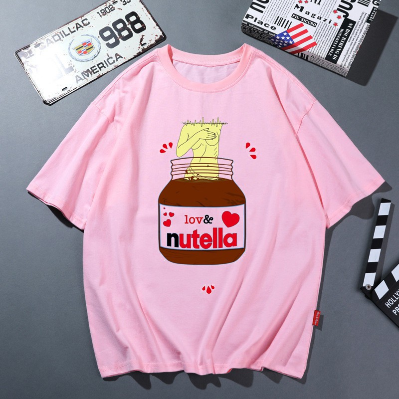 Áo Thun In Hình 2021 Love Nutella Thời Trang Mùa Hè Cho Nữ