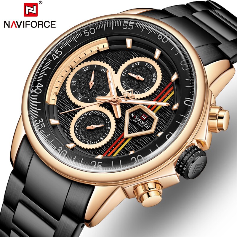 NAVIFORCE Brand  Men Casual Date Luminous Fashion Sport Quartz Waterproof Watch