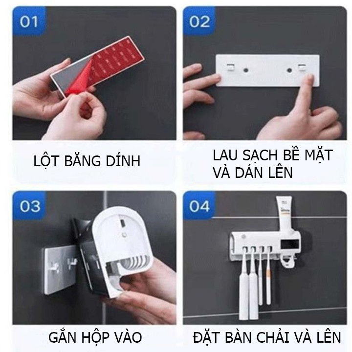 Máy khử khuẩn tiệt trùng bàn chải bằng tia UV-Giá treo sạch 99% vi khuẩn,an toàn thông minh-Bảo hành 12 tháng