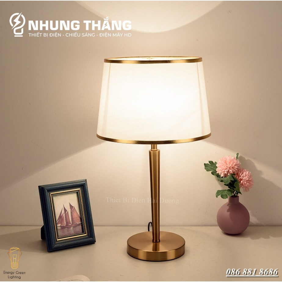 Đèn Ngủ Để Bàn S3074 Decor Vintage - Khung Kim Loại - Kiểu Dáng Sang Trọng - Tặng Kèm Bóng Led - Bảo Hành 12 Tháng