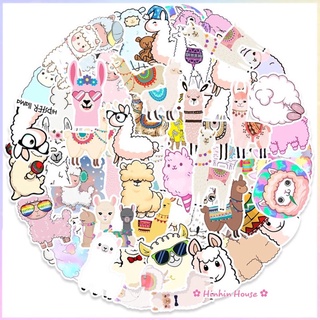 Set 50 Sticker PVC Chống Thấm Size Lớn Chủ Đề Lạc Đà Cừu Alpaca Mipan Zuzuzu Dễ Thương Dán Vali, Mũ Bảo Hiểm, Laptop...