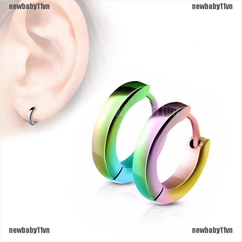 Khuyên Vành Tai Thép Không Gỉ Dạng Kẹp Phong Cách Punk