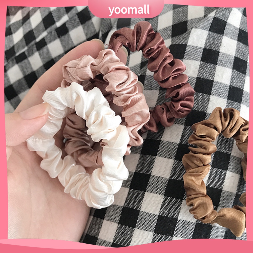 Bộ 6 Dây Cột Tóc Co Giãn Thiết Kế Đơn Giản Dễ Phối Đồ Thời Trang Cho Nữ