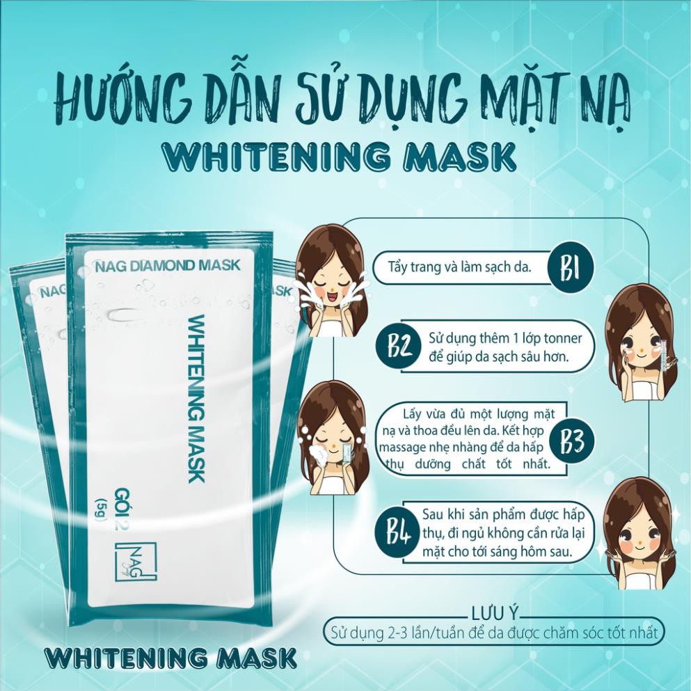 Bộ đôi mặt nạ N.A.G DIAMOND MASK giúp dướng trắng da, mờ thâm nám dưỡng ẩm toàn diện ngày và đêm