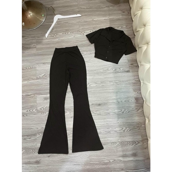 Set quần dài áo croptop