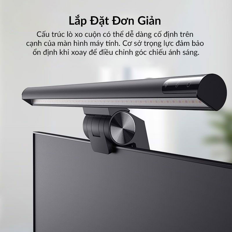 Đèn Kẹp Màn Hình Baseus Screen Hanging Light Youth Phiên Bản Thường Chống Ánh Sáng Xanh Bảo Vệ Mắt Nút Cảm Ứng Njoyshop