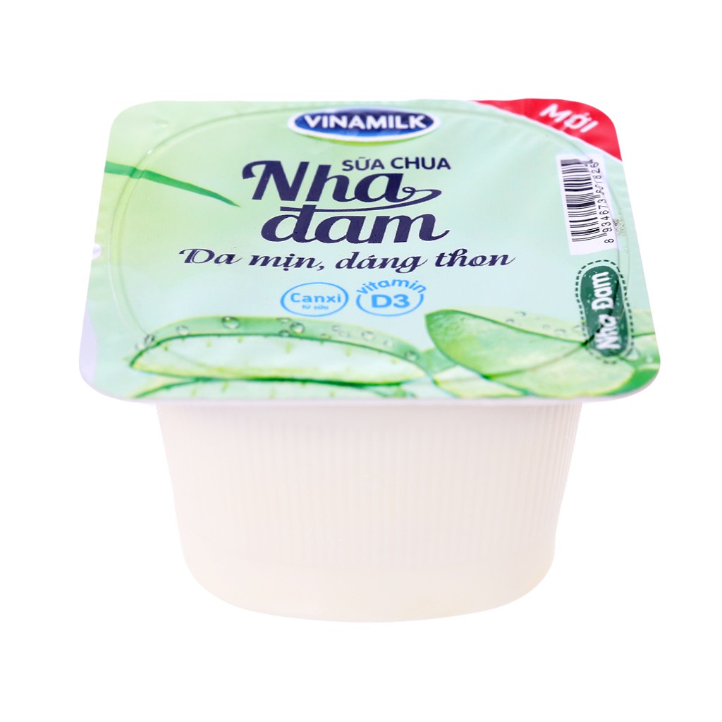 date luôn mới nhất_ Lốc 4 hộp sữa chua nha đam Vinamilk 100g