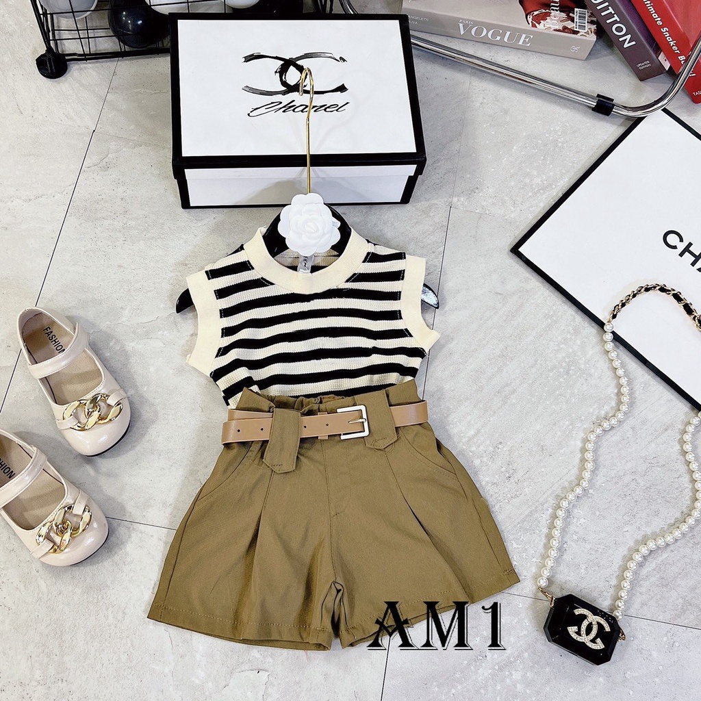 (10-30kg) Đồ bộ quần áo bé gái TẶNG KÈM thắt lưng TTR111 TTN112