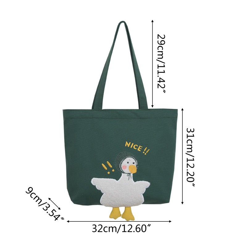 Túi Tote Vải Bố Hình Vịt Dễ Thương